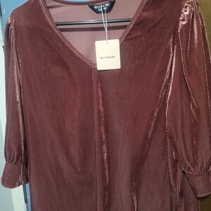 BloomChic Women's Velvet Brown Blouse
